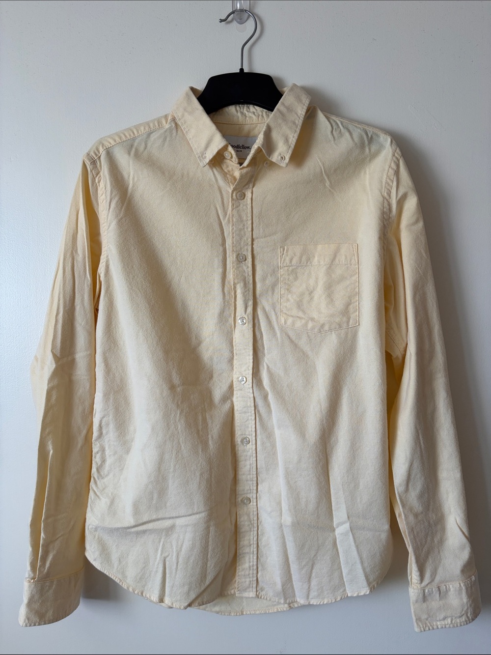 Goodfellow & Co Cream Long-Sleeve Button-Down Shirt